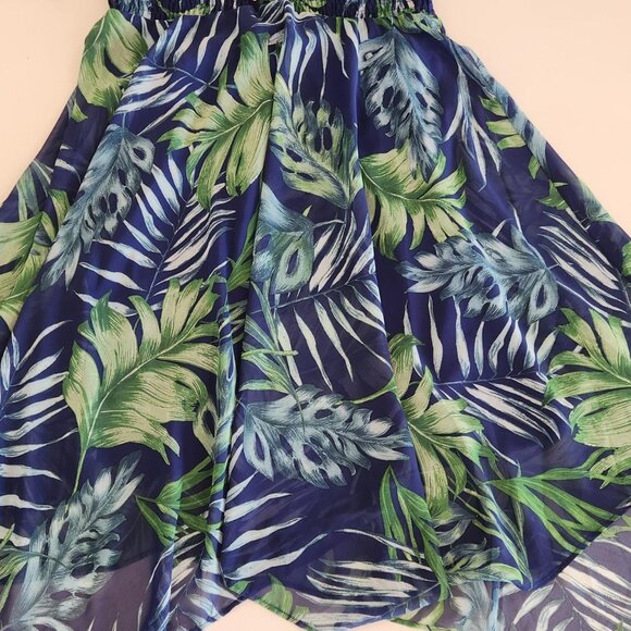 NEW Rabbit Rabbit Rabbit Sz 6P Flutter Sleeves Asymmetrical Dress Tropical Leaf - Picture 6 of 11